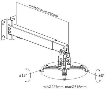 Projector mount 2in1 ceiling/wall mount SPA-P01B Spacetronik