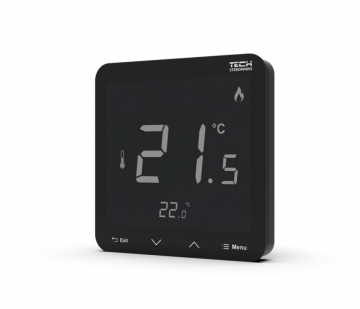 Беспроводной комнатный контроллер питания 230 В, черный R-8PZ PLUS Tech Controls