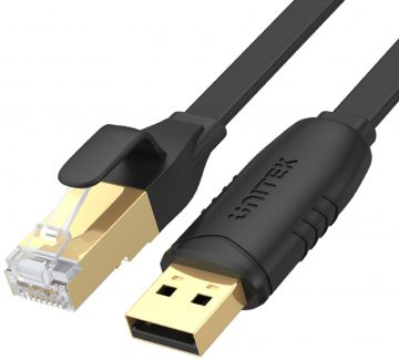 Unitek Y-SP02001B RJ-45 ja USB-A konsooli kaabel 1,8 m