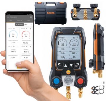 Elektroniskais vārsta gaismeklis Testo 550s komplekts Basic 0564 5501