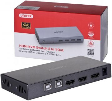 KVM-переключатель Unitek V307A 4K HDMI 2.0 2-в-1 KVM-переключатель Unitek V307A 4K HDMI 2.0 2-в-1