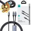 2in1 USB-C / 2x USB-C Joyroom Speedy SA21-1T2 150cm 100W pīts kabelis melns