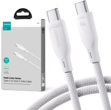 USB-C / USB-C Joyroom SA34-CC3 100cm 60W 5A PD pīts kabelis balts