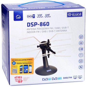 Telmor DSP-860 DVB-T2 aktīvā istabas antena Telmor DSP-860 DVB-T2 aktīvā istabas antena
