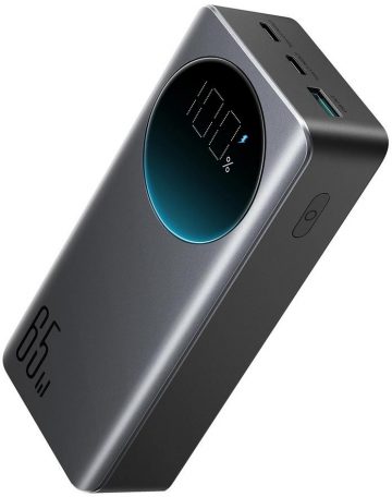 Joyroom Digital Display Powerbank JR-PBF05 30000mAh 65W PD 3.0 QC 3.0 1x USB-A 2x USB-C ar kabeli