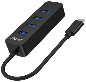 Unitek H1117B USB-C hub, 4 USB 3.1 ports, active, 10 W Unitek H1117B USB-C hub, 4 USB 3.1 ports, active, 10 W