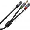 Unitek adapteris Y-C957ABK miniJack 3,5 mm (F) - 2x 3,5 mm (M)