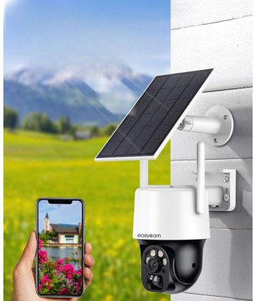 EasyCam IP PTZ kamera saules bezvadu WiFi Tuya 3MP 4x tālummaiņa EC-3PT4DL-S