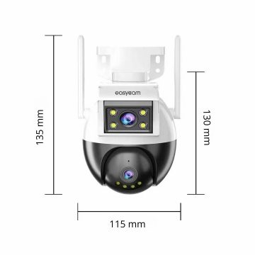 EasyCam āra 4MP (2MP + 2MP) 4x tālummaiņas WiFi PTZ kamera Tuya EC-4PTZ8DL