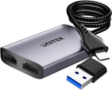 Адаптер Unitek V1427A01 USB/C/A на 2x HDMI MST FullHD