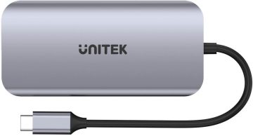 Unitek D1122A01 aktiivne USB-C 5Gbps jaotur, 2x HDMI 4K, kaardilugeja, RJ-45, PD 100W