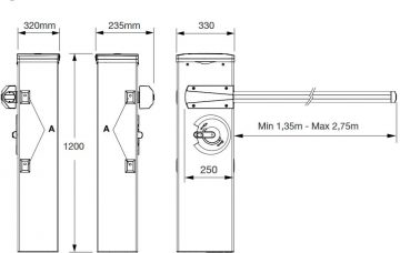 Барьер Beninca K.DIVA.5 (без щетки) - полный комплект для пешеходного расстояния 4,75 метра