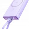 Joyroom powerbank JR-PBM01 10000mAh 20W 1x USB-C 2x Lightning purpurs + kabelis