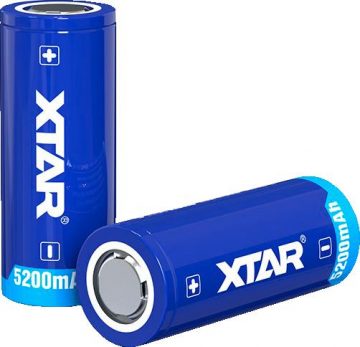 Aku 26650 Li-Ion 3,7 V Xtar 5200 mAh Bluetooth BT (1 tk.) koos kaitsega
