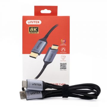 Unitek DisplayPort 1.4 - HDMI 2.1 kaabel, 8K, 1,8 m