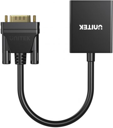 Unitek VGA-HDMI FullHD adapter, must, 15cm