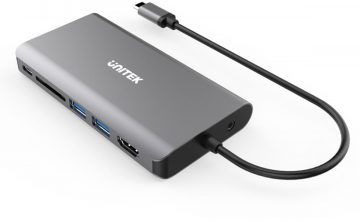 Unitek D1019B USB-C 3.1 8in1 keskmezgls 100 W toiteallikaga