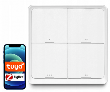 TUYA SC04 Smart ZigBee nupuga kaugjuhtimispult, 4 kanalit, 12 stseeni
