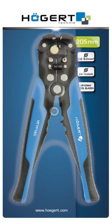 Hoegert HT1P181 Автоматический инструмент для зачистки кабеля 205 мм, 0,2-6,0 мм2 Hoegert HT1P181 Автоматический инструмент для зачистки кабеля 205 мм, 0,2-6,0 мм2