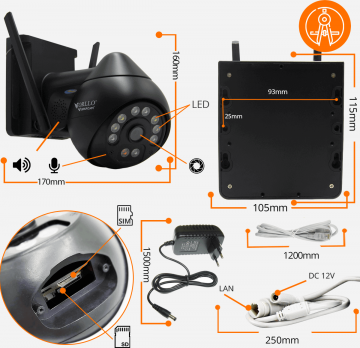 Orllo Z8 Pro WiFi välistingimustes pöörlev öövärviline 4MP IP-kaamera