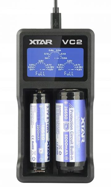 Зарядное устройство для цилиндрических аккумуляторов Li-ion / Ni-MH AA / AAA / 18650 Xtar VC2