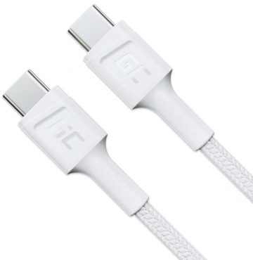 USB-C / USB-C kaabel Green Cell POWERSTREAM 120cm WHITE PD 60W ULTRA CHARGE KIIRLAADIMINE 3,0 KABGC30W