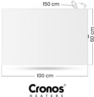 Infraraudonųjų spindulių šildymo plokštė CRONOS Synthelith PRO CRP-600TWP TUYA balta