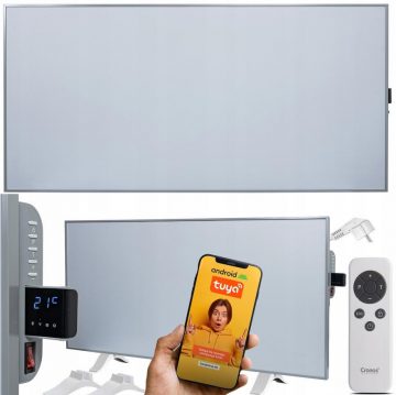 Infraraudonųjų spindulių šildymo plokštė CRONOS Synthelith PRO CRP-770TWP Pilna pilka
