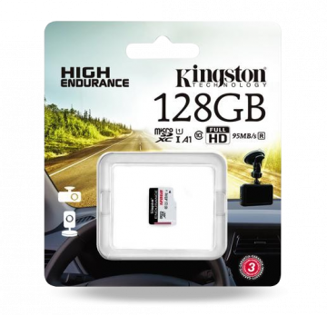 Kingston High-Endurance UHS-I 128GB microSD atmiņas karte 24/7 (videoreģistratori un monitorings)