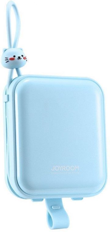 Joyroom Cutie Series Powerbank JR-L008 10000mAh 22,5W PD QC ar kabeļiem 1x USB-A 1x USB-C zils