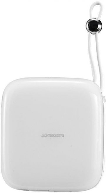 Joyroom Jelly Series JR-L002 10000mAh 22,5W PD QC powerbank ar kabeli 1x USB-A 1x USB-C, balts