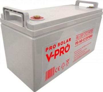 AKUMULATORS VOLT POLSKA DZIĻĀ CIKLA VPRO SOLAR 12V 140AH VRLA BEZ APKOPES