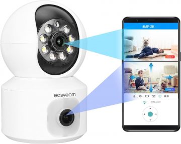 EasyCam iekštelpu WiFi PTZ kamera Tuya prožektors 4MP EC-4PT2DL-FL-N