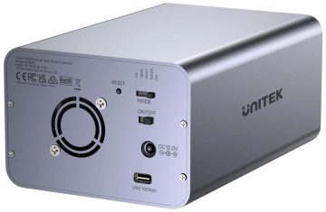 Unitek RAID korpuss SATA 2,5'/3,5'' diskdziņam 4 režīmi 40TB USB C 10Gb/s