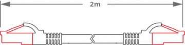 PATCHCORD GETFORT CAT.6A S/FTP LSOH kabelis 2m pelēks