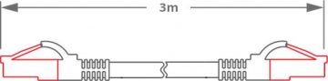 PATCHCORD GETFORT CAT.6A S/FTP LSOH kabelis 3m pelēks