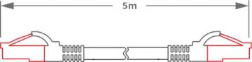 PATCHCORD GETFORT CAT.6A S/FTP LSOH kabelis 5m pelēks