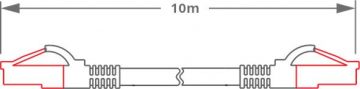 PATCHCORD GETFORT CAT.6A S/FTP LSOH kabelis 10m pelēks