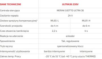 BFT GIOTTO BT B ULTRA36 barjera ar 6 m roku