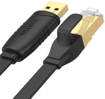 Unitek Y-SP02001B RJ-45 ja USB-A konsooli kaabel 1,8 m