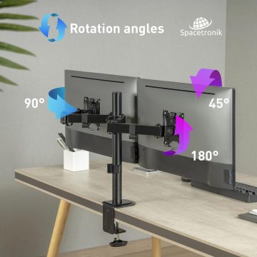 Artikulējošs galda stiprinājums 2 monitoriem Spacetronik SPA-120