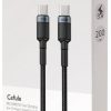 USB-C / USB-C КАБЕЛЬ Baseus Cafule CATKLF-ALG1 200 см 100 Вт 5 А PD 2.0 QC 3.0 ЧЕРНЫЙ/СЕРЫЙ В ЧЕХЛЕ