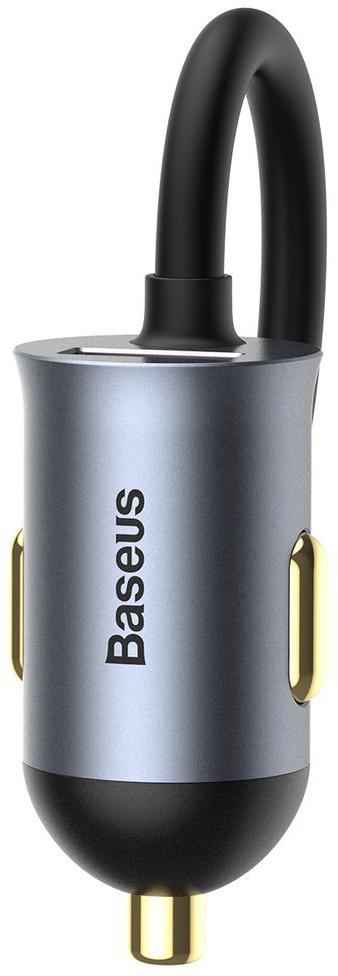 Автомобильное зарядное устройство Baseus Share Together 120 Вт 3 А 3x USB-A 1x USB-C PD 20 Вт QC 3.0 на кабеле