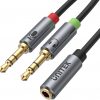 Unitek adapteris Y-C957ABK miniJack 3,5 mm (F) - 2x 3,5 mm (M)
