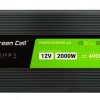 Green Cell strāvas invertors LCD 12V/230V 2000W/4000W tīrs sinusoidāls