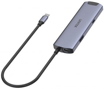 Активный концентратор Unitek H1112F USB-C 5 Гбит/с, HDMI RJ-45 PD 100 Вт