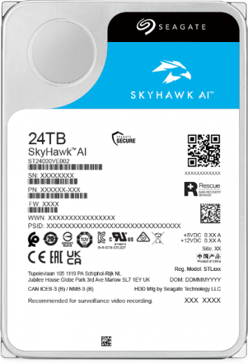 Seagate SkyHawk AI ST24000VE002 24TB cietais disks