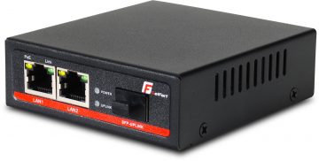 MEDIJU KONVERTERIS (SWITCH) POE GETFORT SFP RJ-45 1000Mbps (2 porti)