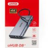 Unitek D1019B USB-C 3.1 8in1 keskmezgls 100 W toiteallikaga