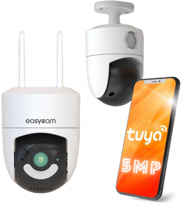 EasyCam āra WiFi Tuya 5MP 4 x tālummaiņa IP kamera EC-5PT4DL